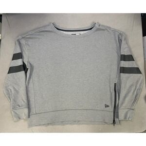 New Era Ladies Varsity Crewneck Tri-Blend Fleece sweatshirt Med Loose Boxy Fit